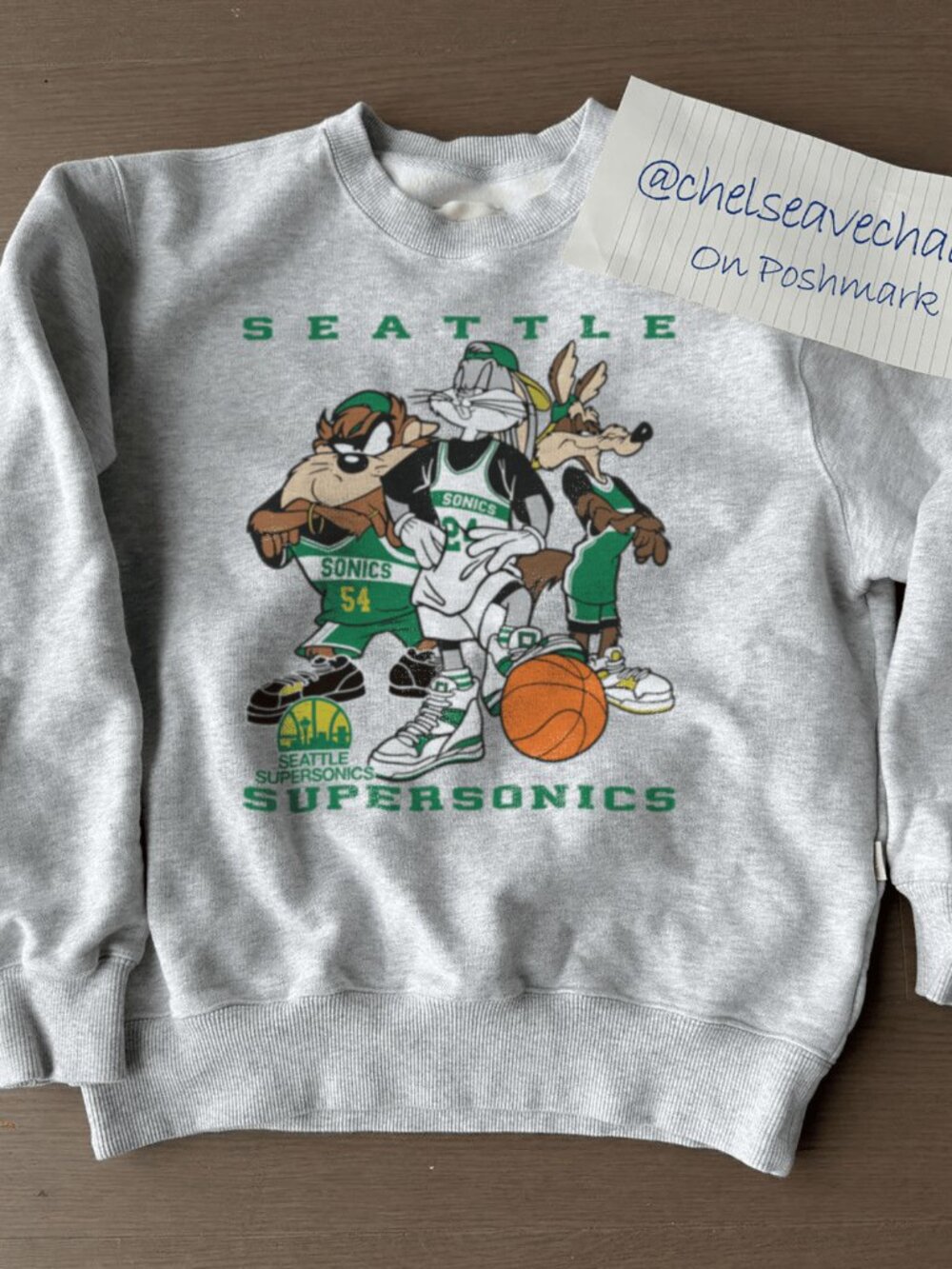Vintage Seattle Supersonics Taz Looney Tunes Basketball Sweatshirt, NBA Shirt